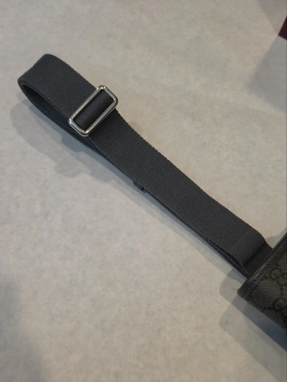 Gucci Gray GG Supreme Canvas Belt Bag with Silver Double G